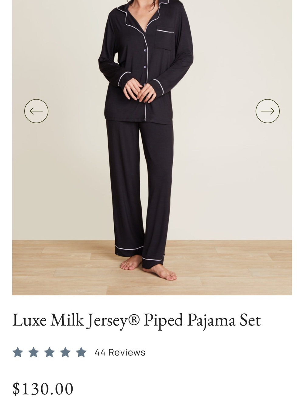 Barefoot Dreams Black Piped Pajamas